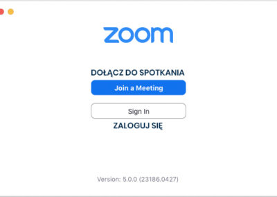 Zoom - ekran początkowy